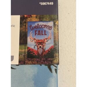 Welcome Fall Garden Flag Size: 12.5" X‎ 18" Flowers And Deer- Flag Only NEW